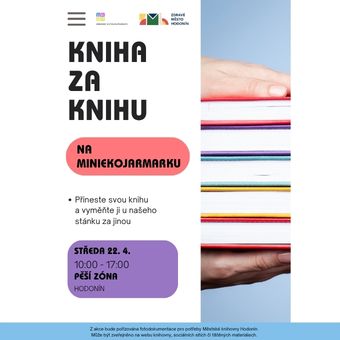 Zastavte se u našeho stánku v rámci Miniekojarmarku a vyměňte svou knihu za jinou. 